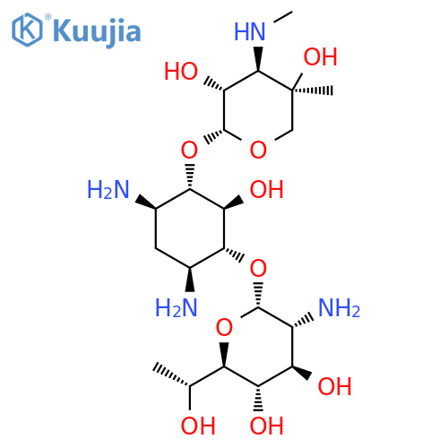 D-Streptamine,O-2-amino-2,7-dideoxy-D-glycero-a-D-gluco-heptopyranosyl-(1&reg;4)-O-[3-deoxy-4-C-methyl-3-(methylamino)-b-L-arabinopyranosyl-(1&reg;6)]-2-deoxy- structure