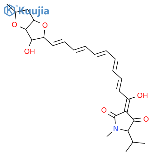 2H-Pyrrol-2-one,3-[(2E,4E,6E,8E,10E)-11-[(2S,3R,3aR,5R,6aR)-hexahydro-3-hydroxy-5-methylfuro[3,2-b]furan-2-yl]-1-oxo-2,4,6,8,10-undecapentaenyl]-1,5-dihydro-4-hydroxy-1-methyl-5-(1-methylethyl)-,(5S)- (9CI) structure