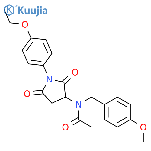 <br>N-(1-(4-ethoxyphenyl)-2,5-dioxopyrrolidin-3-yl)-N-(4-methoxybenzyl)acetamid e structure