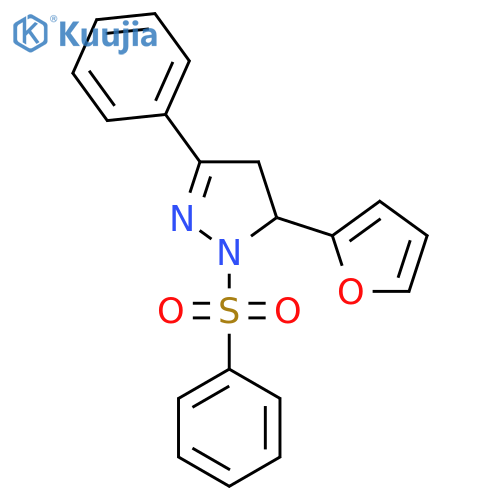1-(benzenesulfonyl)-5-(furan-2-yl)-3-phenyl-4,5-dihydro-1H-pyrazole structure