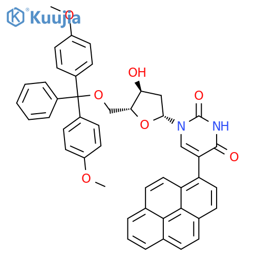 Uridine,5'-O-[bis(4-methoxyphenyl)phenylmethyl]-2'-deoxy-5-(1-pyrenyl)- structure