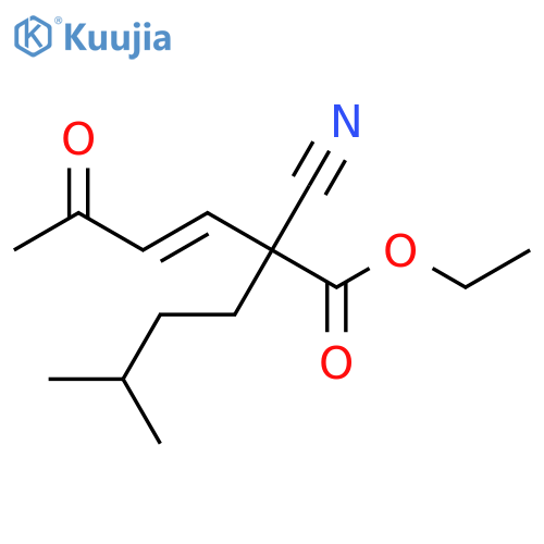 3-Hexenoic acid, 2-cyano-2-(3-methylbutyl)-5-oxo-, ethyl ester, (3E)- structure