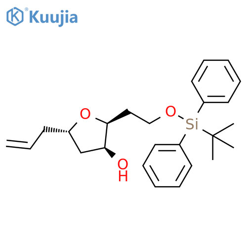 3-Furanol,2-[2-[[(1,1-dimethylethyl)diphenylsilyl]oxy]ethyl]tetrahydro-5-(2-propenyl)-, (2S,3S,5S)- structure