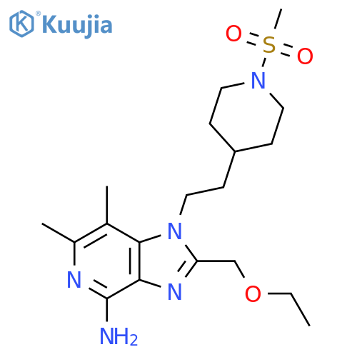 Piperidine,4-[2-[4-amino-2-(ethoxymethyl)-6,7-dimethyl-1H-imidazo[4,5-c]pyridin-1-yl]ethyl]-1-(methylsulfonyl)- structure