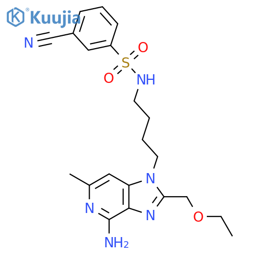 Benzenesulfonamide,N-[4-[4-amino-2-(ethoxymethyl)-6-methyl-1H-imidazo[4,5-c]pyridin-1-yl]butyl]-3-cyano- structure