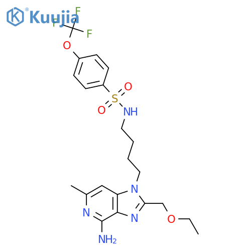 Benzenesulfonamide,N-[4-[4-amino-2-(ethoxymethyl)-6-methyl-1H-imidazo[4,5-c]pyridin-1-yl]butyl]-4-(trifluoromethoxy)- structure