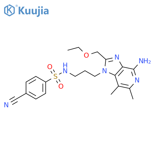 Benzenesulfonamide,N-[3-[4-amino-2-(ethoxymethyl)-6,7-dimethyl-1H-imidazo[4,5-c]pyridin-1-yl]propyl]-4-cyano- structure