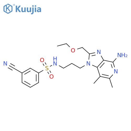 Benzenesulfonamide,N-[3-[4-amino-2-(ethoxymethyl)-6,7-dimethyl-1H-imidazo[4,5-c]pyridin-1-yl]propyl]-3-cyano- structure