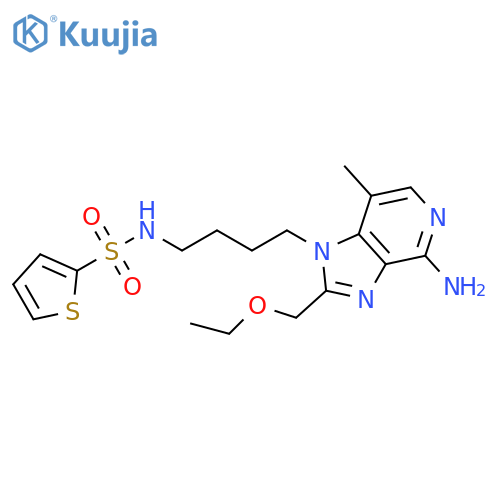 2-Thiophenesulfonamide,N-[4-[4-amino-2-(ethoxymethyl)-7-methyl-1H-imidazo[4,5-c]pyridin-1-yl]butyl]- structure