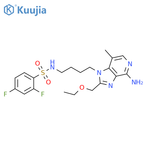Benzenesulfonamide,N-[4-[4-amino-2-(ethoxymethyl)-7-methyl-1H-imidazo[4,5-c]pyridin-1-yl]butyl]-2,4-difluoro- structure