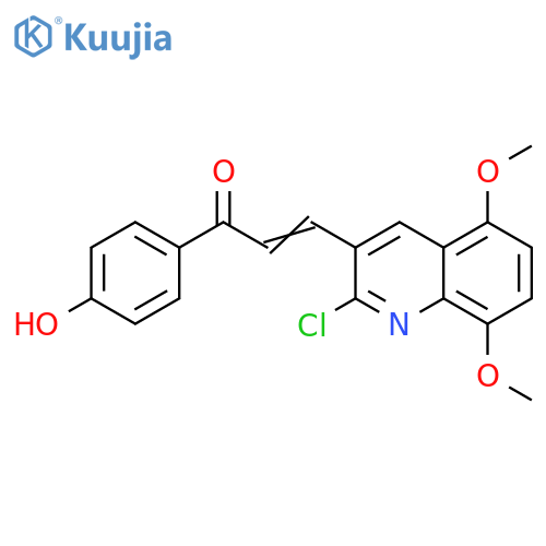 2-Propen-1-one,3-(2-chloro-5,8-dimethoxy-3-quinolinyl)-1-(4-hydroxyphenyl)- structure
