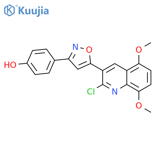 Phenol, 4-[5-(2-chloro-5,8-dimethoxy-3-quinolinyl)-3-isoxazolyl]- structure