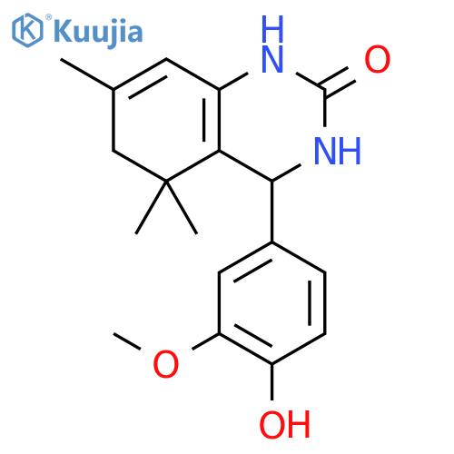 2(1H)-Quinazolinone,3,4,5,6-tetrahydro-4-(4-hydroxy-3-methoxyphenyl)-5,5,7-trimethyl- structure