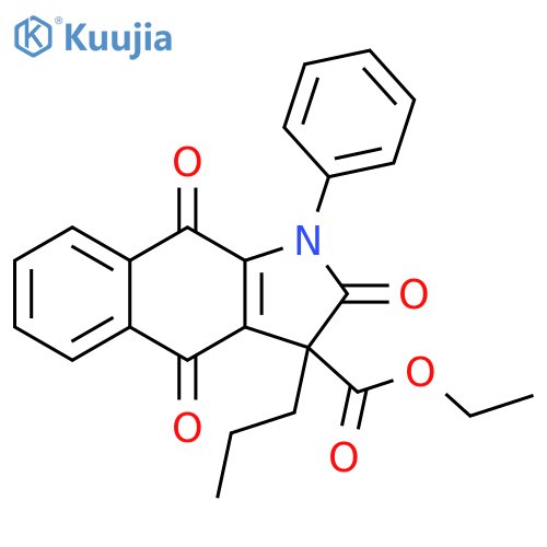 1H-Benz[f]indole-3-carboxylic acid,2,3,4,9-tetrahydro-2,4,9-trioxo-1-phenyl-3-propyl-, ethyl ester structure