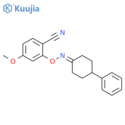 Benzonitrile, 4-methoxy-2-[[(4-phenylcyclohexylidene)amino]oxy]- structure