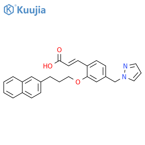 2-Propenoic acid,3-[2-[3-(2-naphthalenyl)propoxy]-4-(1H-pyrazol-1-ylmethyl)phenyl]-,(2E)- structure