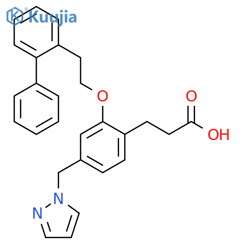 Benzenepropanoic acid,2-(2-[1,1'-biphenyl]-2-ylethoxy)-4-(1H-pyrazol-1-ylmethyl)- structure
