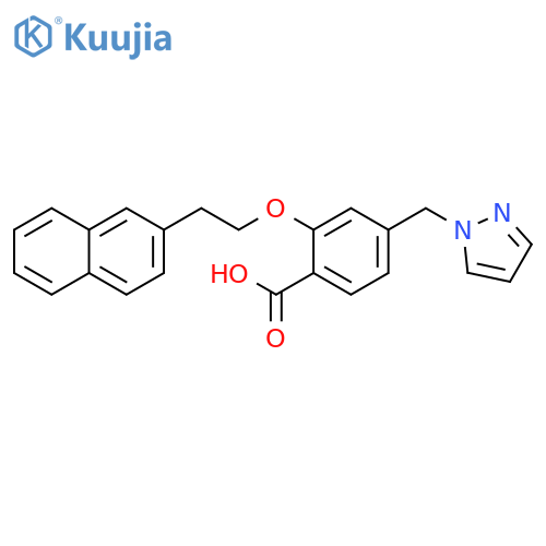 Benzoic acid, 2-[2-(2-naphthalenyl)ethoxy]-4-(1H-pyrazol-1-ylmethyl)- structure