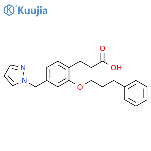Benzenepropanoic acid,2-(3-phenylpropoxy)-4-(1H-pyrazol-1-ylmethyl)- structure