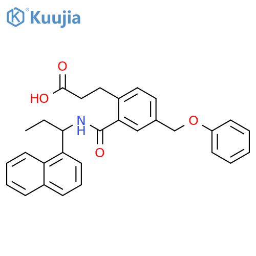 Benzenepropanoic acid,2-[[[1-(1-naphthalenyl)propyl]amino]carbonyl]-4-(phenoxymethyl)- structure