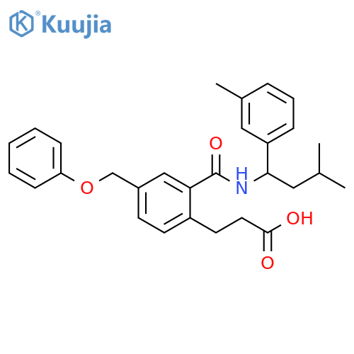 Benzenepropanoic acid,2-[[[3-methyl-1-(3-methylphenyl)butyl]amino]carbonyl]-4-(phenoxymethyl)- structure