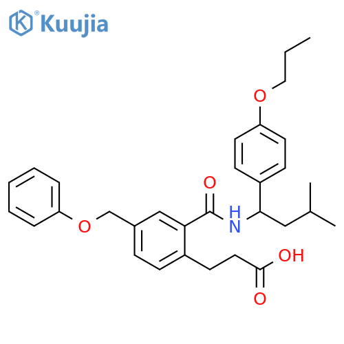 Benzenepropanoic acid,2-[[[3-methyl-1-(4-propoxyphenyl)butyl]amino]carbonyl]-4-(phenoxymethyl)- structure