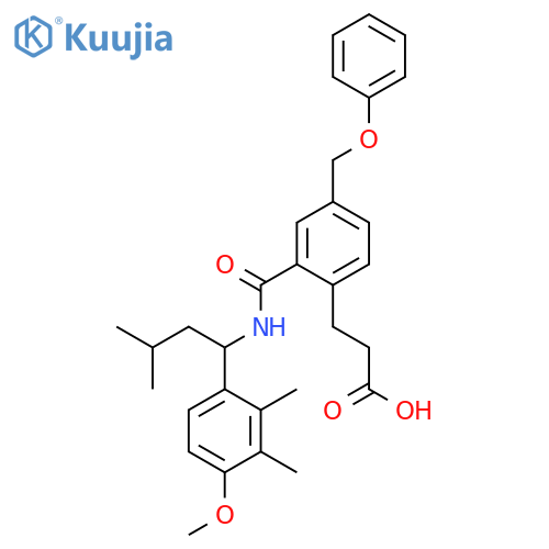 Benzenepropanoic acid,2-[[[1-(4-methoxy-2,3-dimethylphenyl)-3-methylbutyl]amino]carbonyl]-4-(phenoxymethyl)- structure