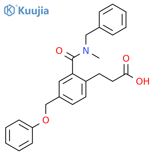 Benzenepropanoic acid,2-[[methyl(phenylmethyl)amino]carbonyl]-4-(phenoxymethyl)- structure