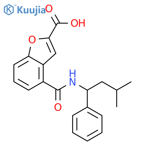 2-Benzofurancarboxylic acid,4-[[(3-methyl-1-phenylbutyl)amino]carbonyl]- structure