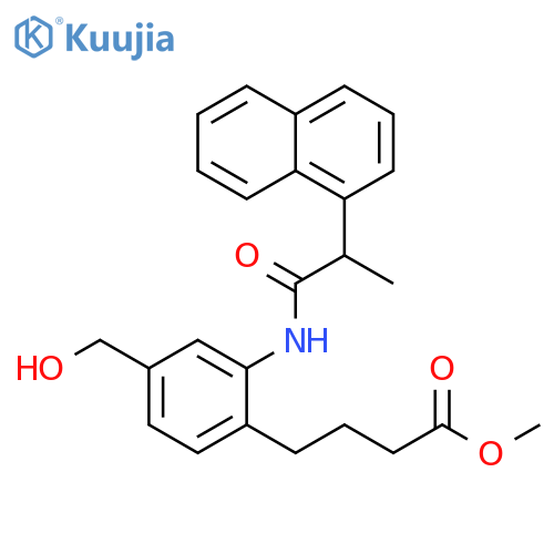 Benzenebutanoic acid,4-(hydroxymethyl)-2-[[2-(1-naphthalenyl)-1-oxopropyl]amino]-, methylester structure