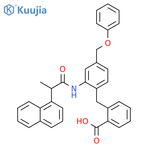 Benzoic acid,2-[[2-[[2-(1-naphthalenyl)-1-oxopropyl]amino]-4-(phenoxymethyl)phenyl]methyl]- structure