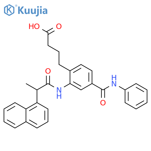 Benzenebutanoic acid,2-[[2-(1-naphthalenyl)-1-oxopropyl]amino]-4-[(phenylamino)carbonyl]- structure