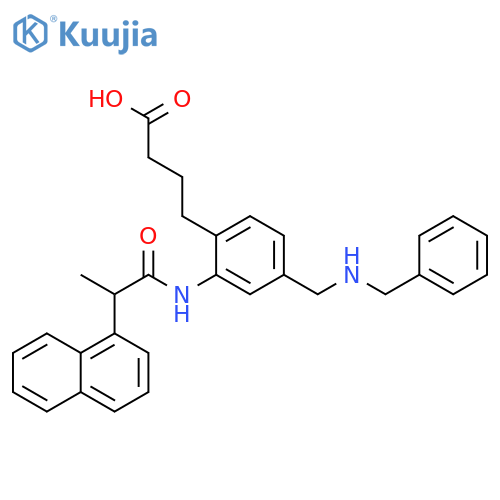Benzenebutanoic acid,2-[[2-(1-naphthalenyl)-1-oxopropyl]amino]-4-[[(phenylmethyl)amino]methyl]- structure