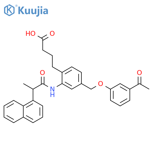 Benzenebutanoic acid,4-[(3-acetylphenoxy)methyl]-2-[[2-(1-naphthalenyl)-1-oxopropyl]amino]- structure
