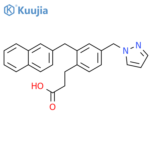 Benzenepropanoic acid,2-(2-naphthalenylmethyl)-4-(1H-pyrazol-1-ylmethyl)- structure