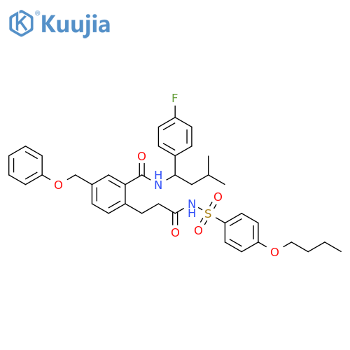 Benzenepropanamide,N-[(4-butoxyphenyl)sulfonyl]-2-[[[1-(4-fluorophenyl)-3-methylbutyl]amino]carbonyl]-4-(phenoxymethyl)- structure
