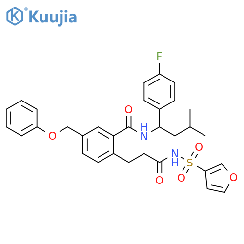 Benzenepropanamide,2-[[[1-(4-fluorophenyl)-3-methylbutyl]amino]carbonyl]-N-(3-furanylsulfonyl)-4-(phenoxymethyl)- structure
