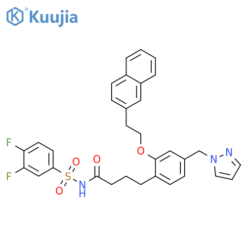 Benzenebutanamide,N-[(3,4-difluorophenyl)sulfonyl]-2-[2-(2-naphthalenyl)ethoxy]-4-(1H-pyrazol-1-ylmethyl)- structure