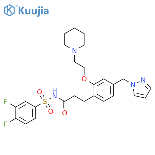 Benzenepropanamide,N-[(3,4-difluorophenyl)sulfonyl]-2-[2-(1-piperidinyl)ethoxy]-4-(1H-pyrazol-1-ylmethyl)- structure