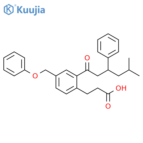 Benzenepropanoic acid,2-(5-methyl-1-oxo-3-phenylhexyl)-4-(phenoxymethyl)- structure