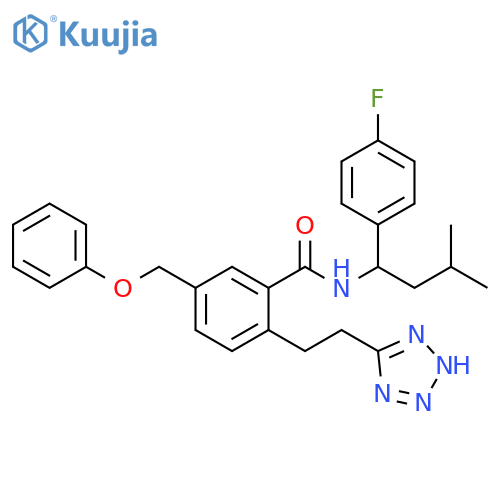 Benzamide,N-[1-(4-fluorophenyl)-3-methylbutyl]-5-(phenoxymethyl)-2-[2-(1H-tetrazol-5-yl)ethyl]- structure