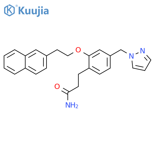 Benzenepropanamide,2-[2-(2-naphthalenyl)ethoxy]-4-(1H-pyrazol-1-ylmethyl)- structure