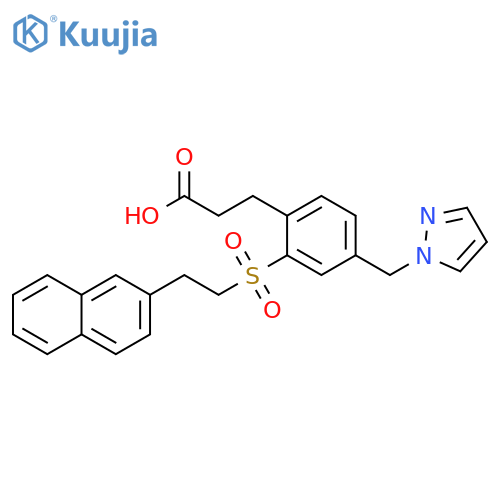 Benzenepropanoic acid,2-[[2-(2-naphthalenyl)ethyl]sulfonyl]-4-(1H-pyrazol-1-ylmethyl)- structure