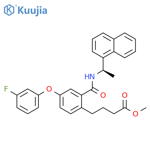 Benzenebutanoic acid,4-(3-fluorophenoxy)-2-[[[(1R)-1-(1-naphthalenyl)ethyl]amino]carbonyl]-,methyl ester structure