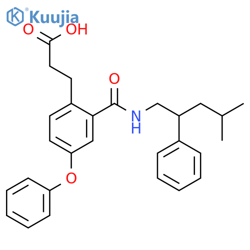 Benzenepropanoic acid,2-[[(4-methyl-2-phenylpentyl)amino]carbonyl]-4-phenoxy- structure