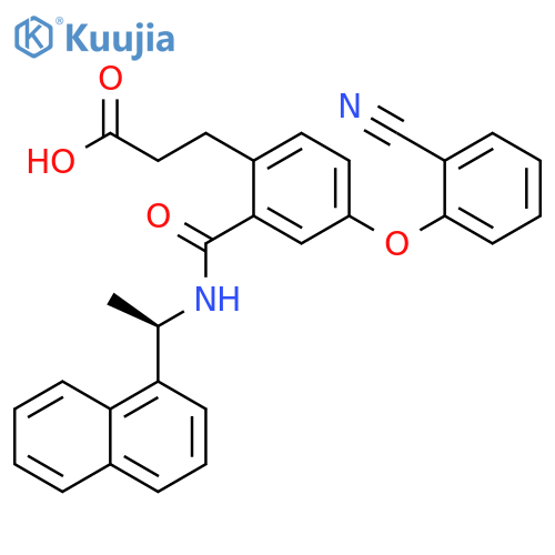 Benzenepropanoic acid,4-(2-cyanophenoxy)-2-[[[(1R)-1-(1-naphthalenyl)ethyl]amino]carbonyl]- structure