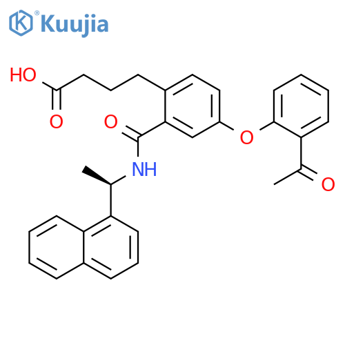 Benzenebutanoic acid,4-(2-acetylphenoxy)-2-[[[(1R)-1-(1-naphthalenyl)ethyl]amino]carbonyl]- structure