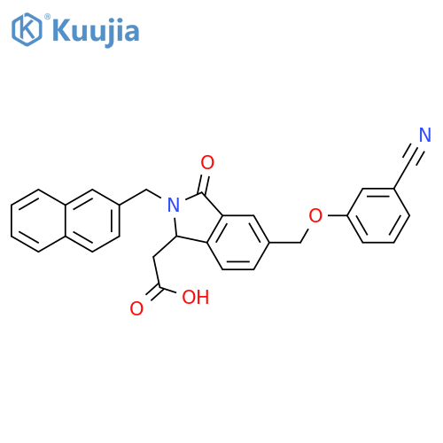 1H-Isoindole-1-acetic acid,5-[(3-cyanophenoxy)methyl]-2,3-dihydro-2-(2-naphthalenylmethyl)-3-oxo- structure