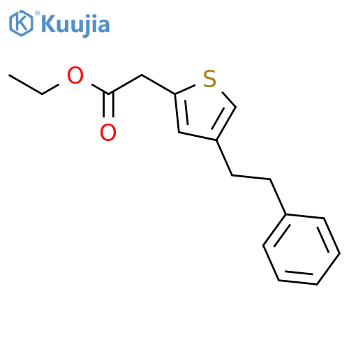 2-Thiopheneacetic acid, 4-(2-phenylethyl)-, ethyl ester structure