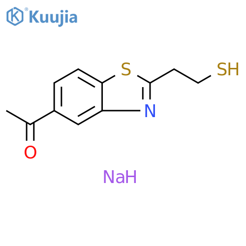 Ethanone, 1-[2-(2-mercaptoethyl)-5-benzothiazolyl]-, sodium salt structure